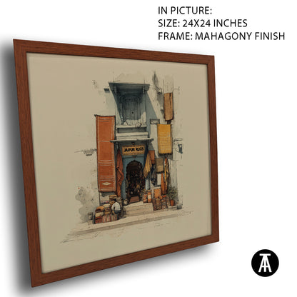 Artwork in Mahogany Finish Frame