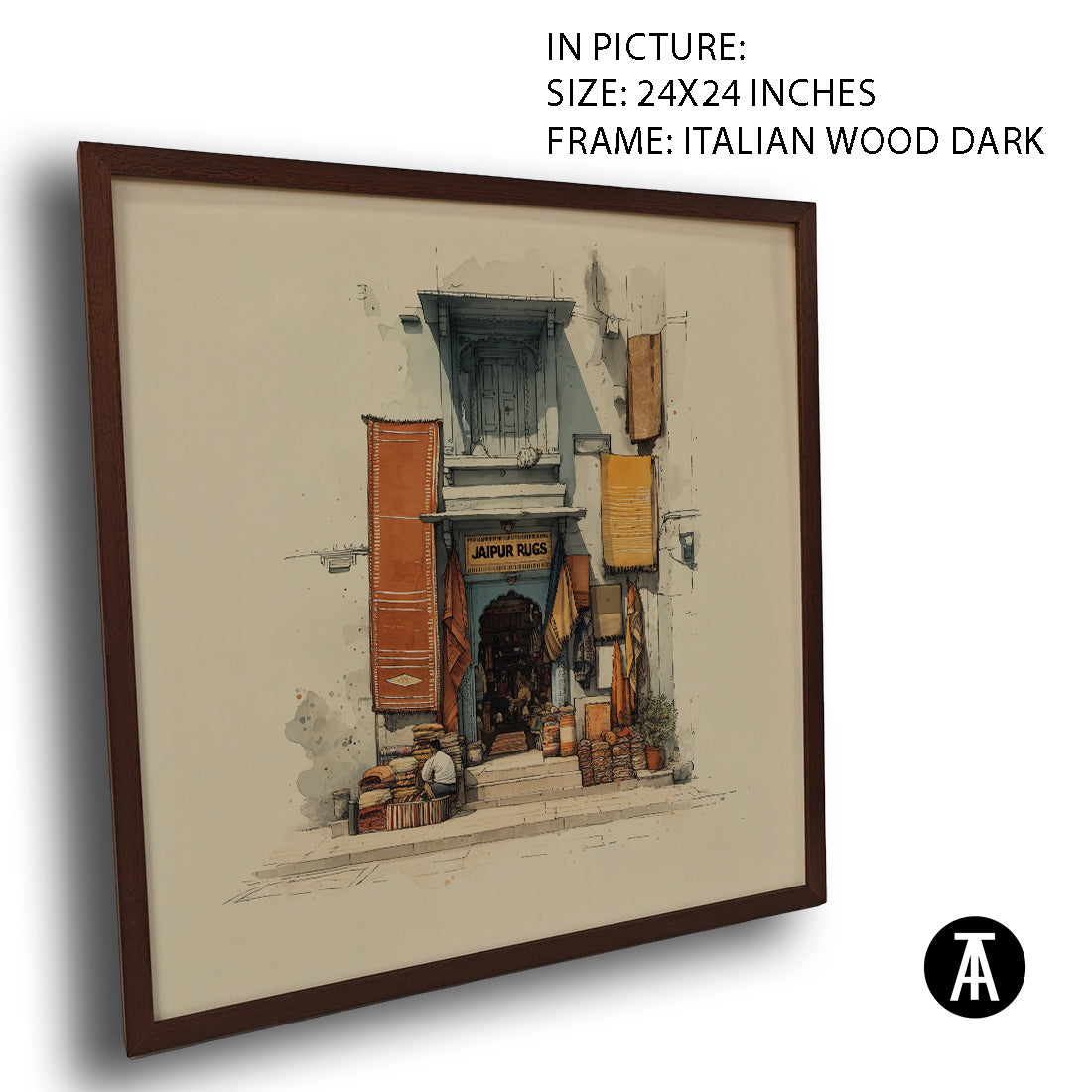 Artwork in Dark Wood Frame