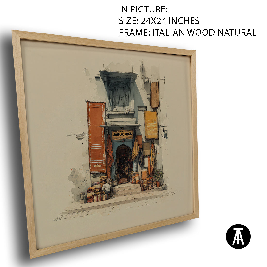 Artwork in Natural Wood Frame