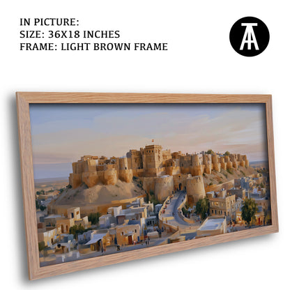 Artwork in Light Brown Frame