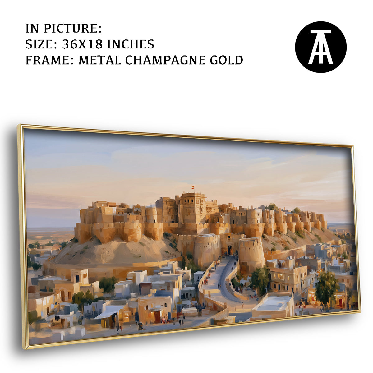 Artwork in Metal Champagne Gold Frame