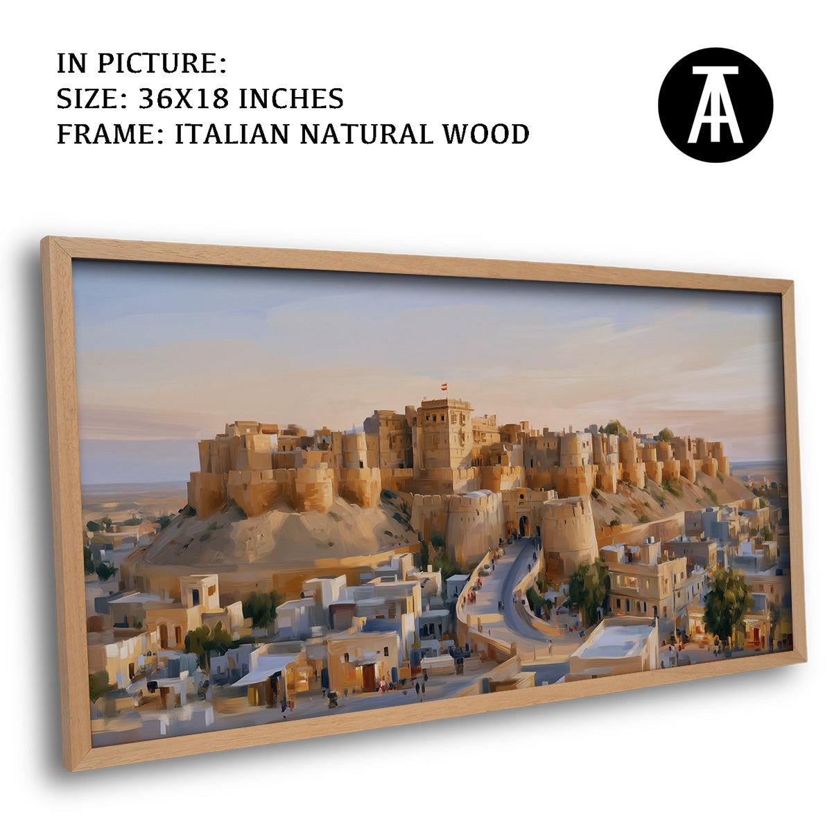 Artwork in Natural Wood Frame