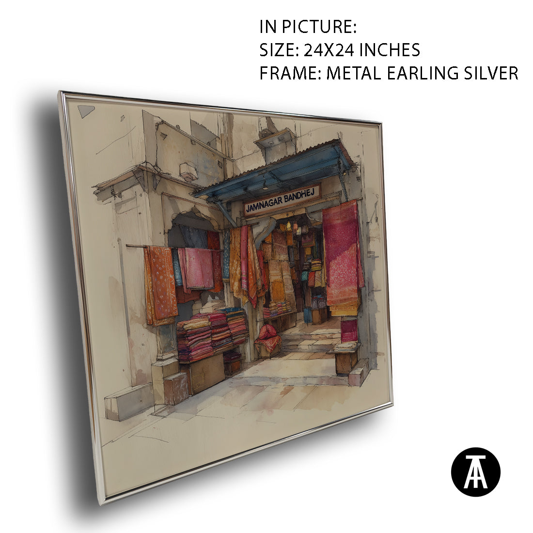 Artwork in Metal Earling Silver Frame