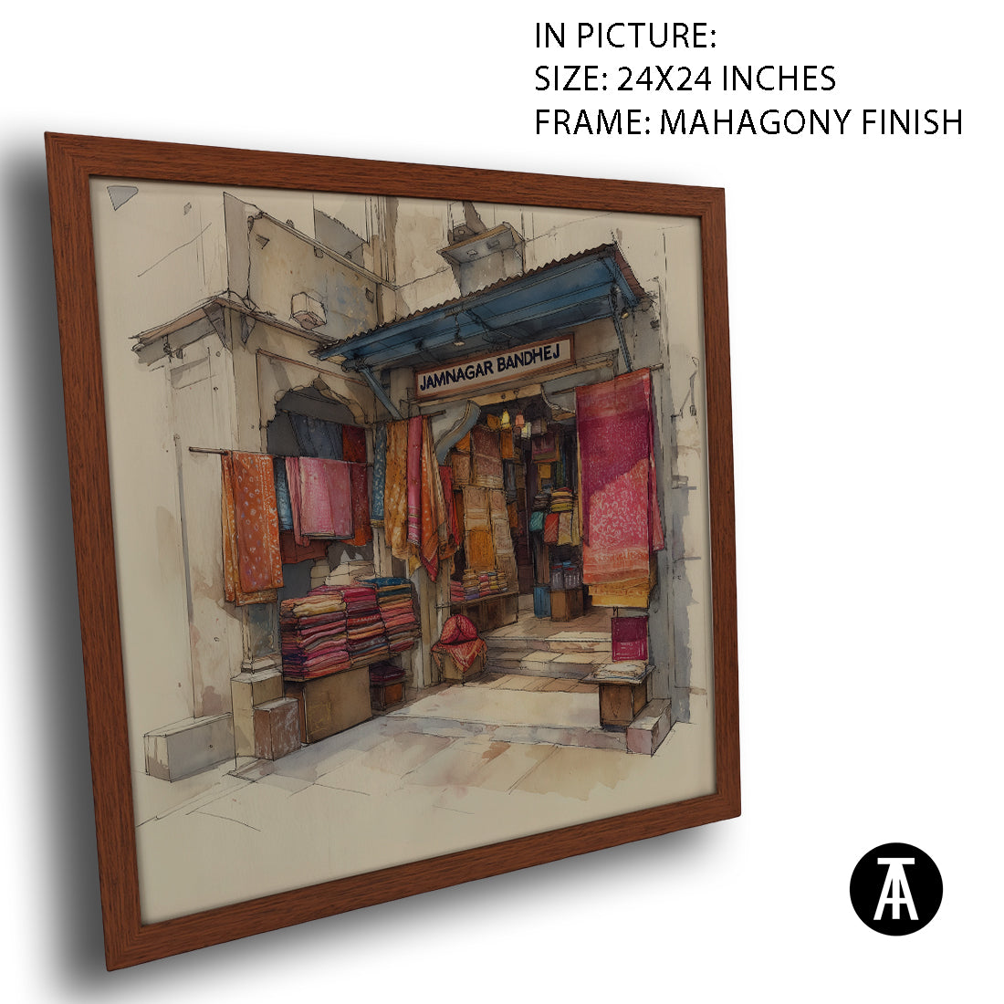 Artwork in Mahogany Finish Frame