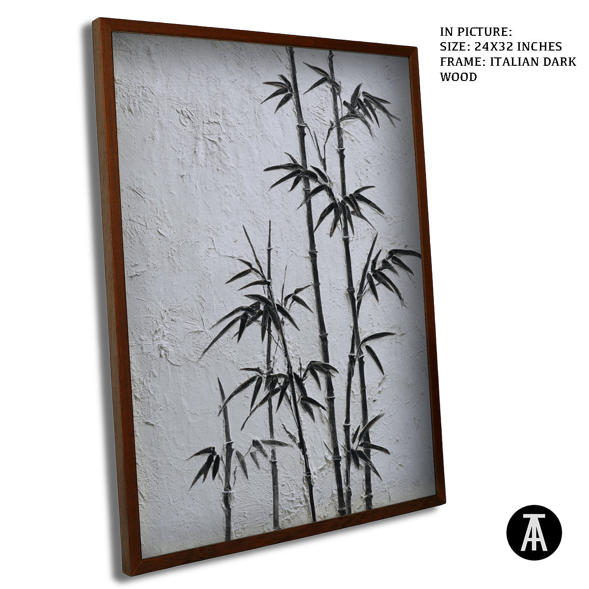 Artwork in Dark Wood Frame