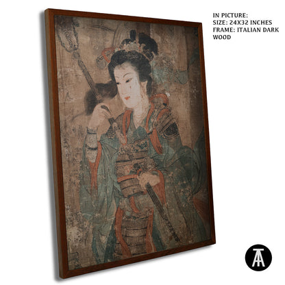 Artwork in Dark Wood Frame