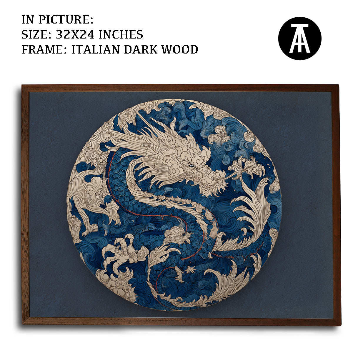 Artwork in Dark Wood Frame