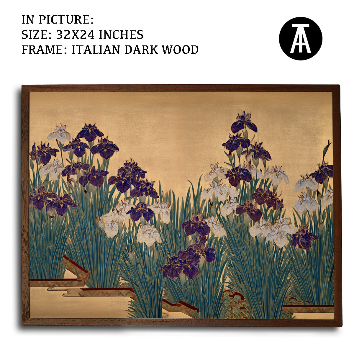 Artwork in Dark Wood Frame