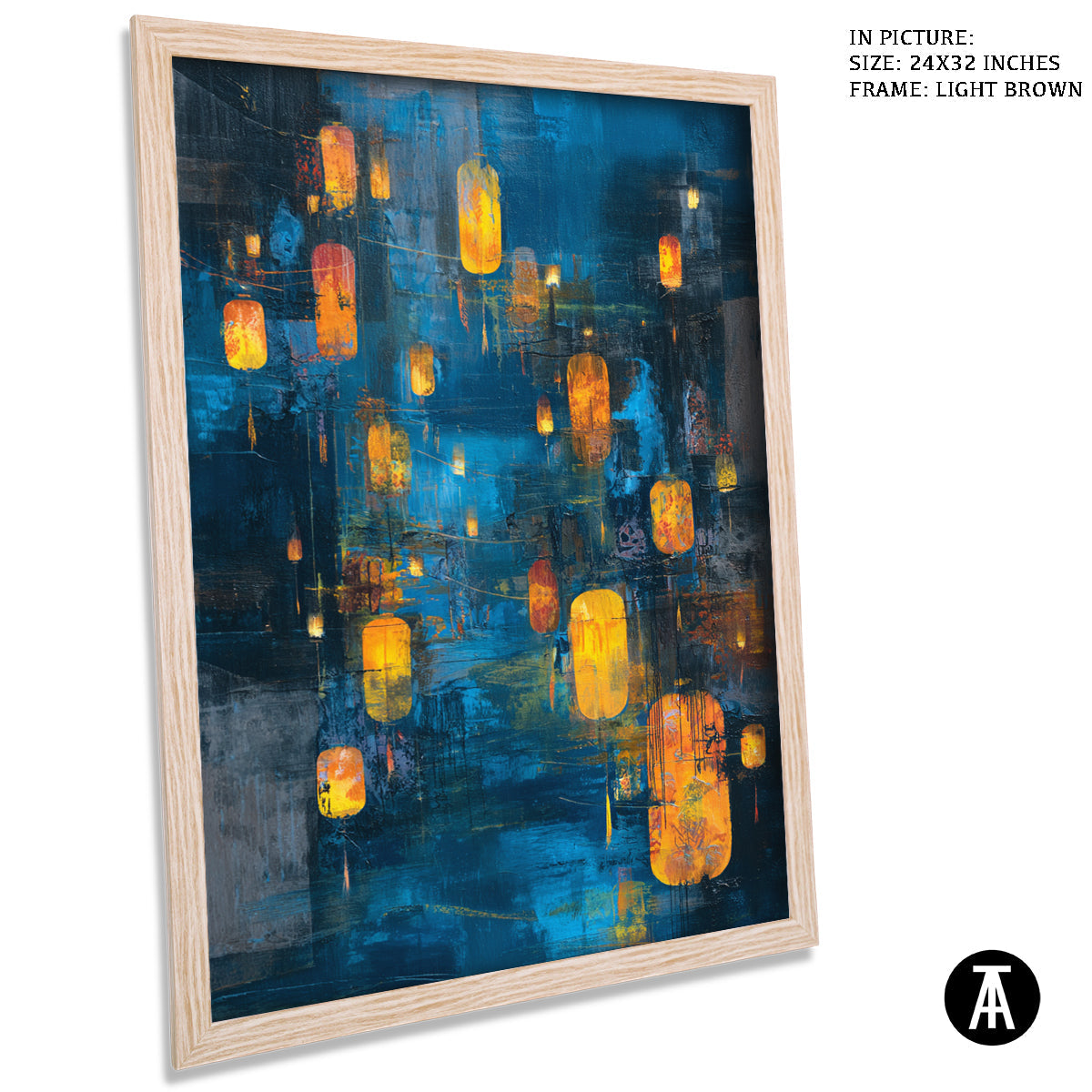 Artwork in Dark Brown Frame