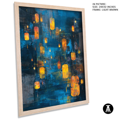 Artwork in Dark Brown Frame