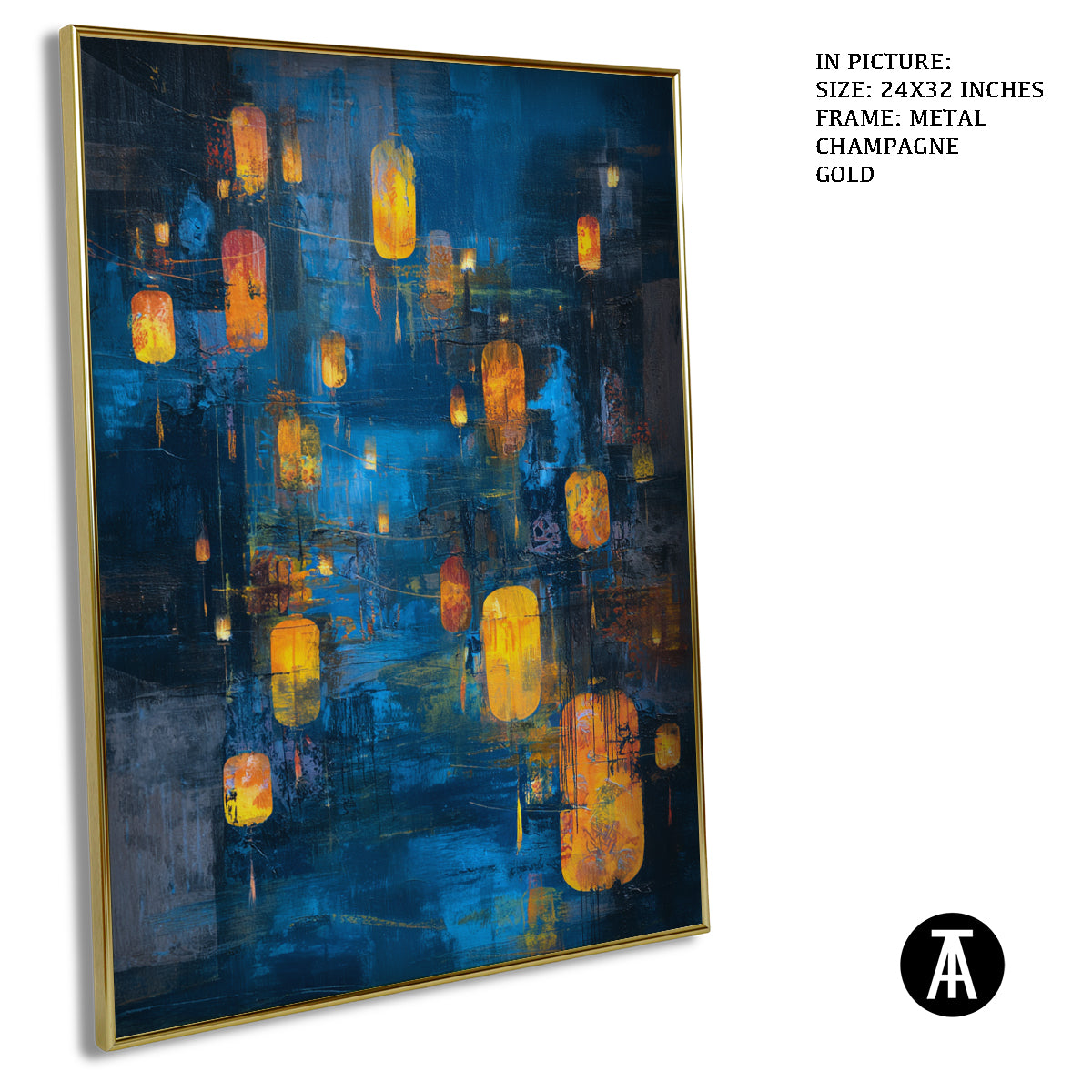 Artwork in Light Brown Frame