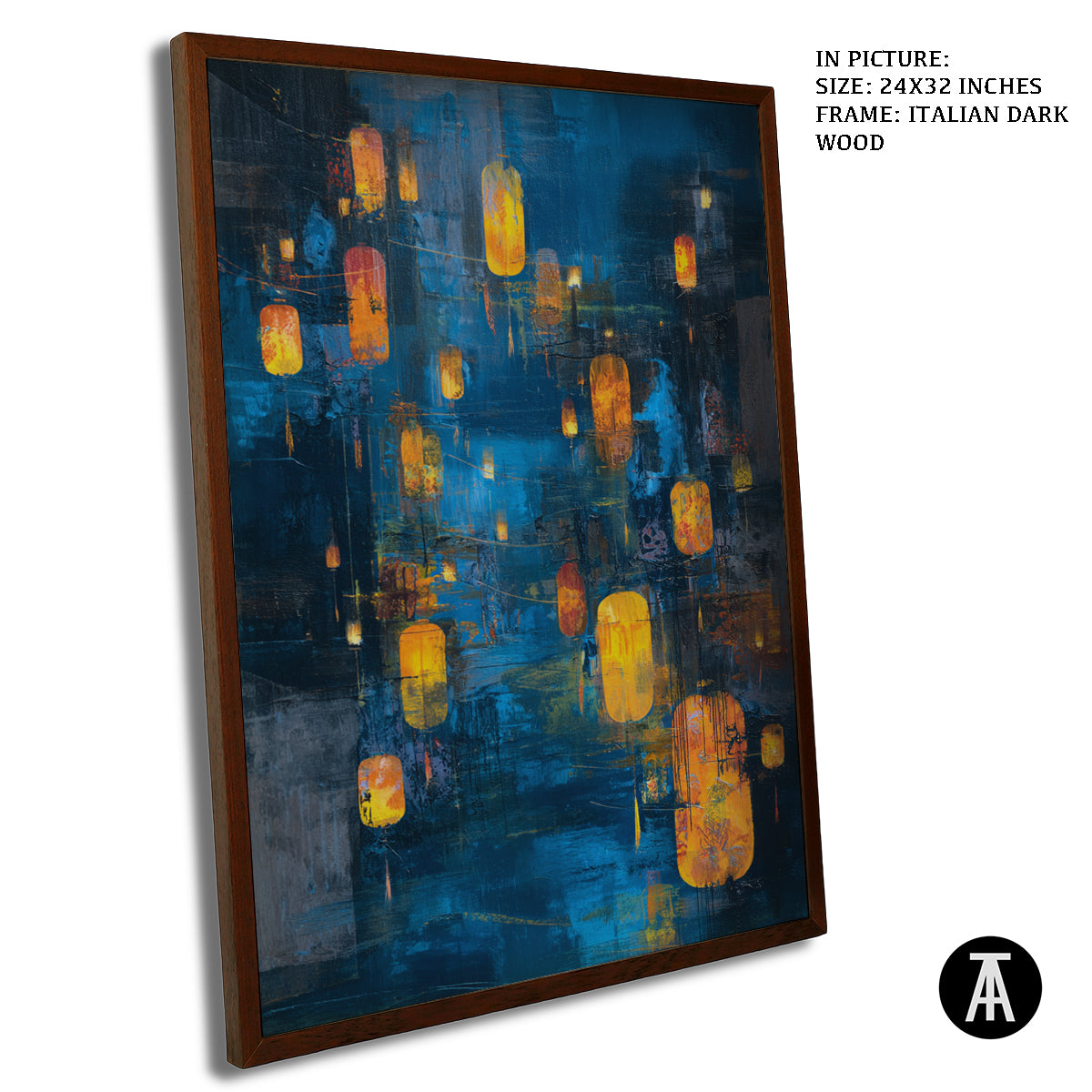 Artwork in Dark Wood Frame