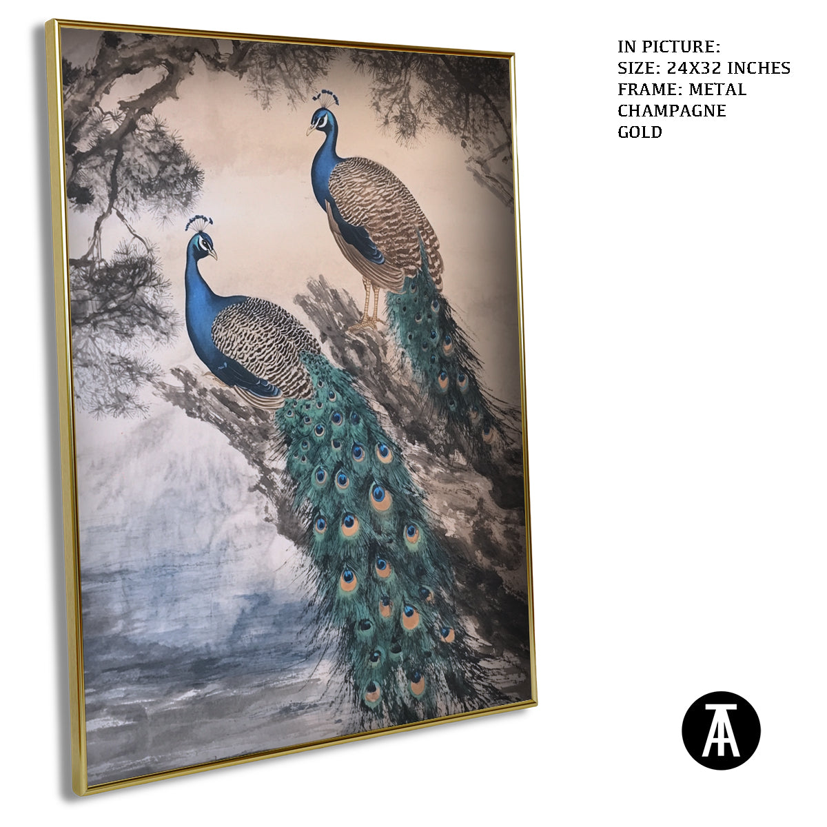 Artwork in Light Brown Frame