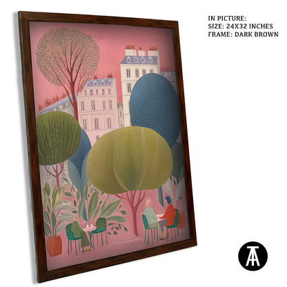 Artwork in Dark Brown Frame