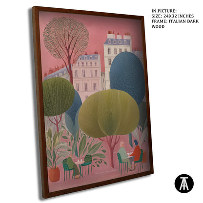 Artwork in Dark Wood Frame