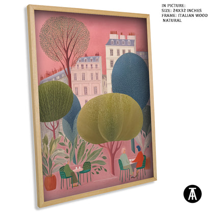 Artwork in Natural Wood Frame