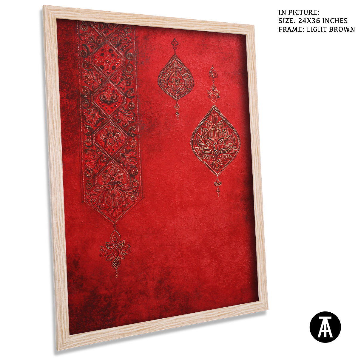 Artwork in Light Brown Frame