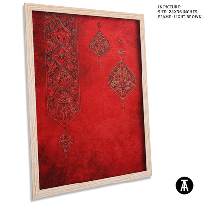 Artwork in Light Brown Frame