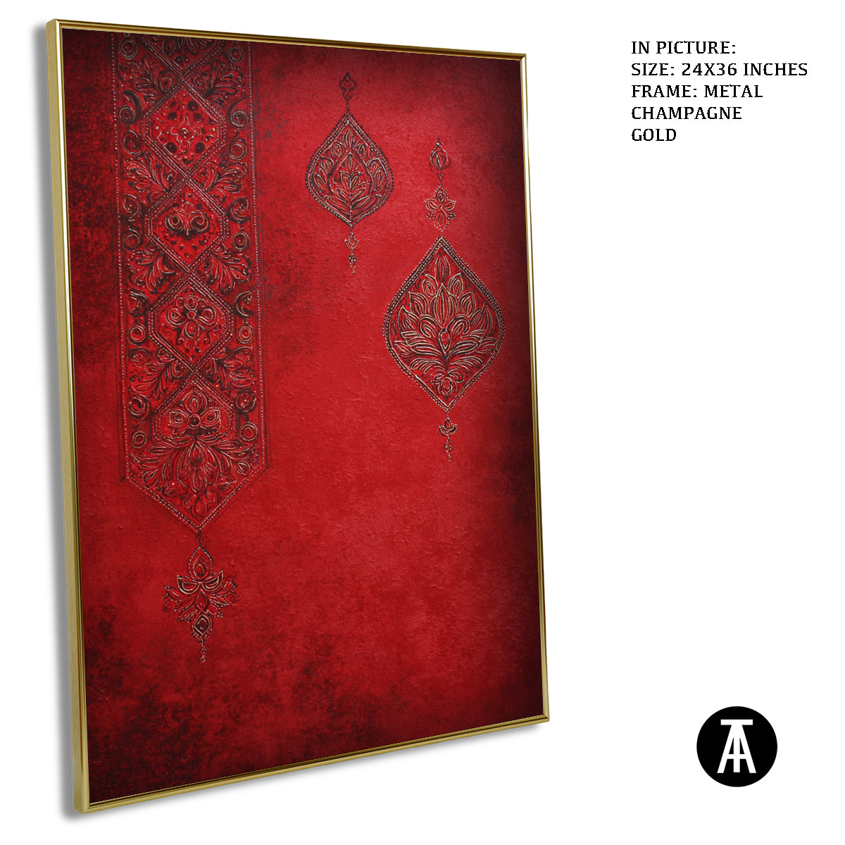 Artwork in Metal Champagne Gold Frame