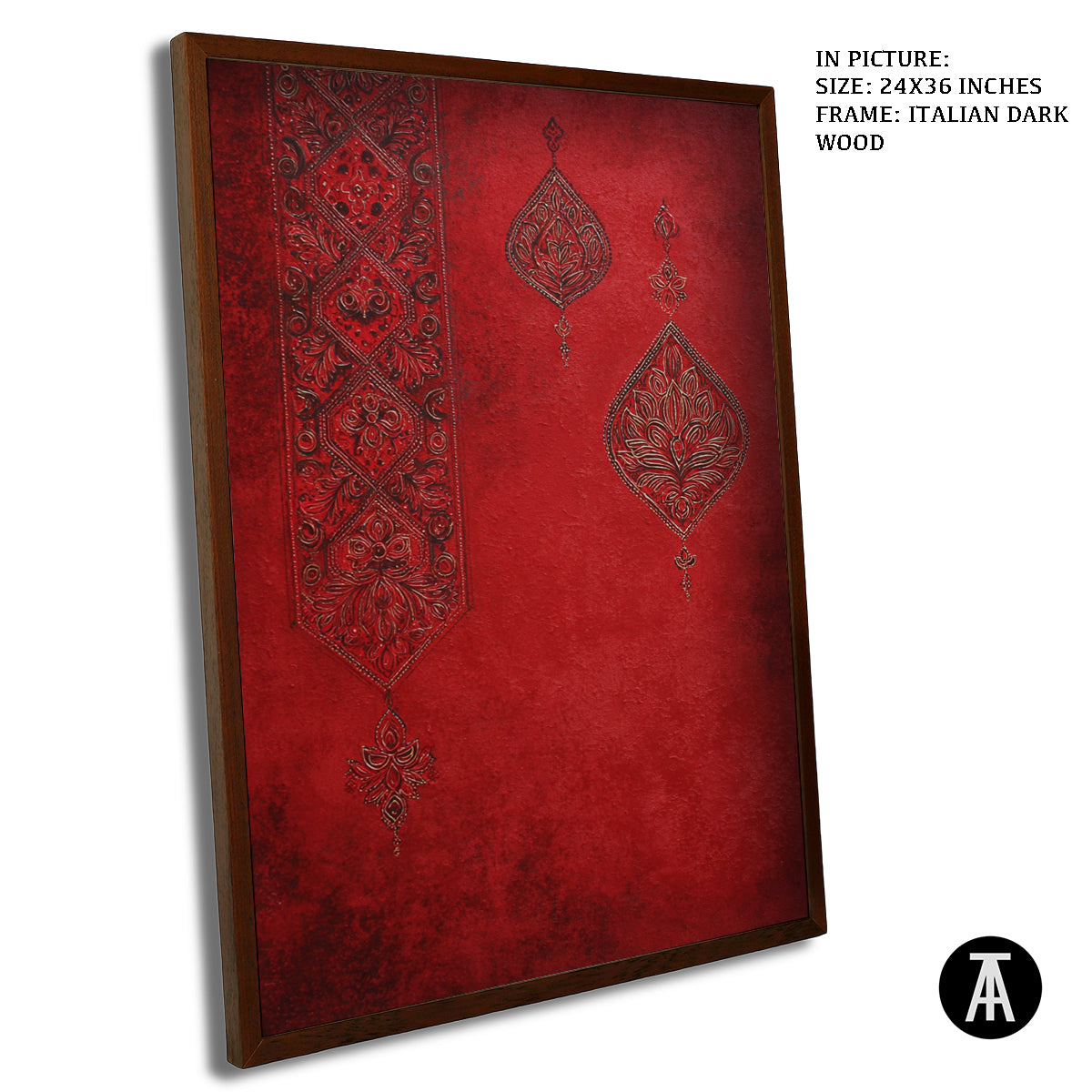 Artwork in Dark Wood Frame