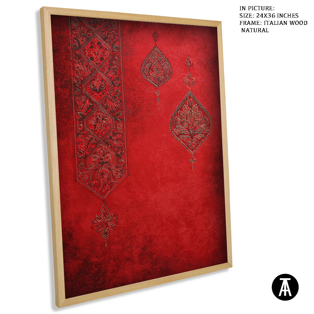 Artwork in Natural Wood Frame