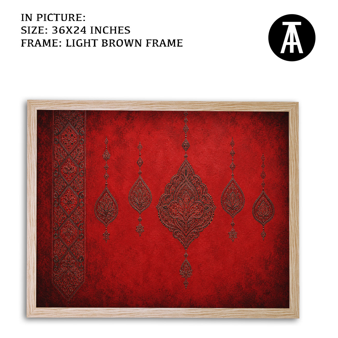 Artwork in Light Brown Frame