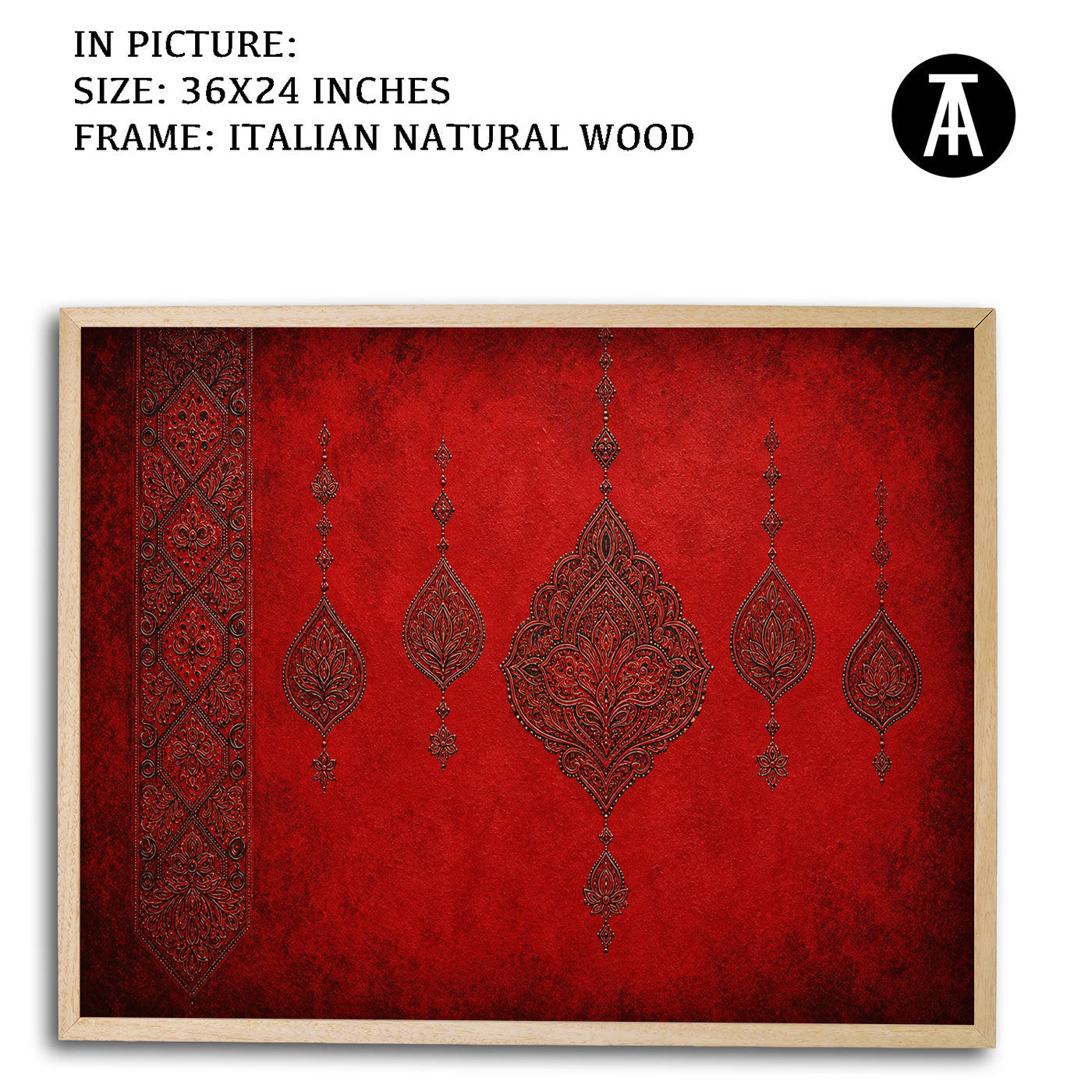 Artwork in Natural Wood Frame