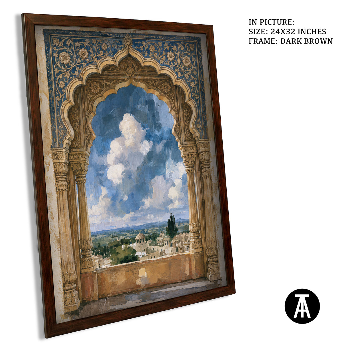 Artwork in Dark Brown Frame