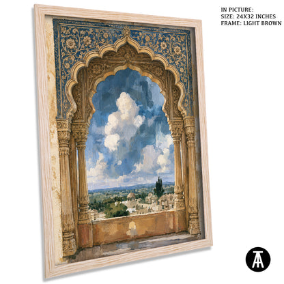 Artwork in Light Brown Frame