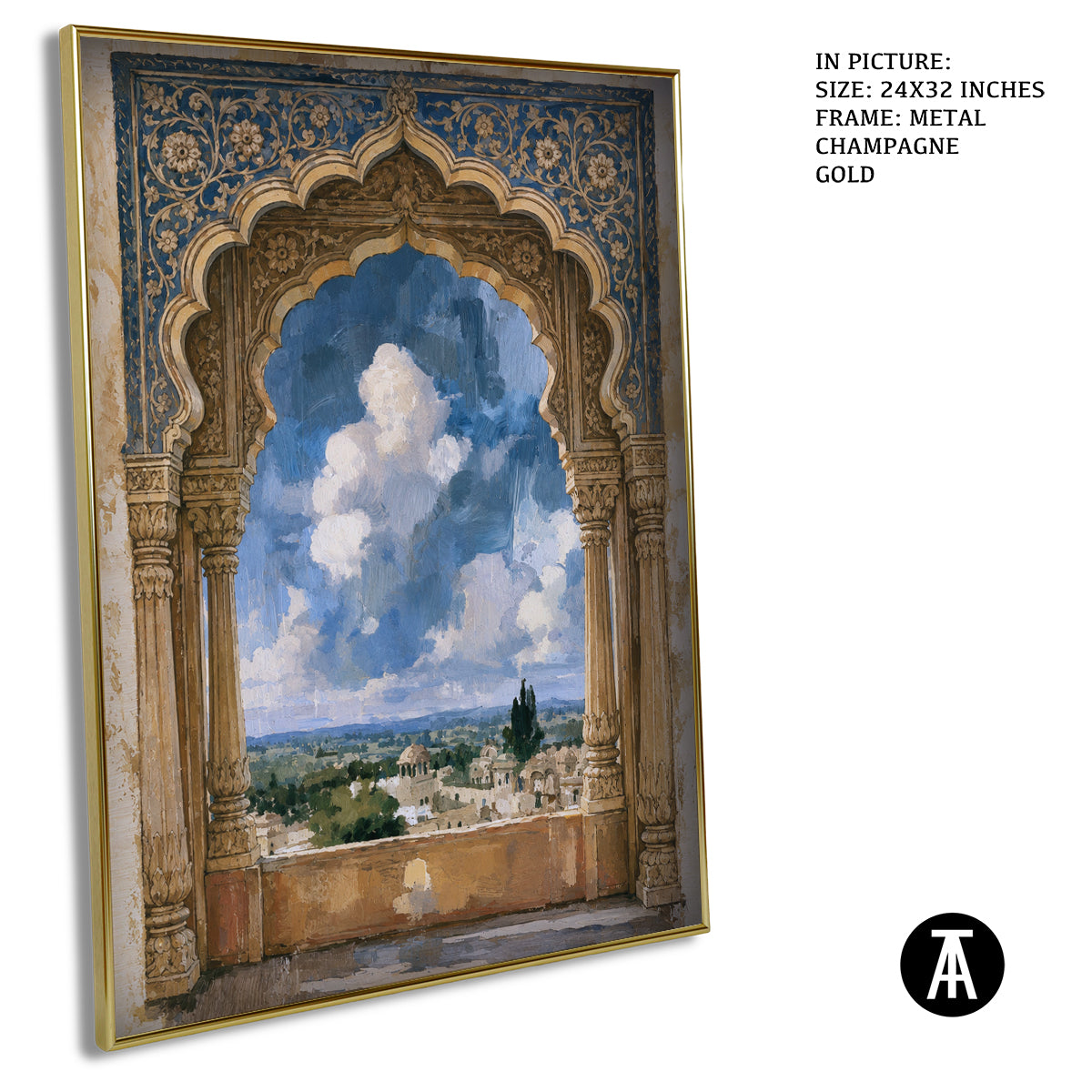 Artwork in Metal Champagne Gold Frame