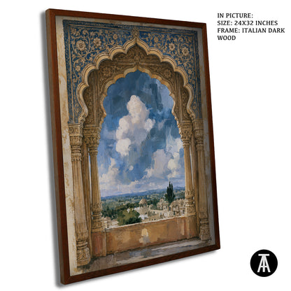 Artwork in Dark Wood Frame