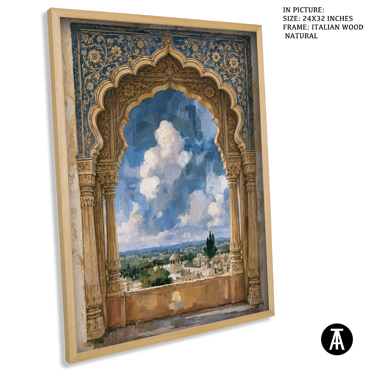 Artwork in Natural Wood Frame