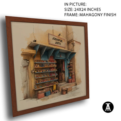 Artwork in Mahogany Finish Frame