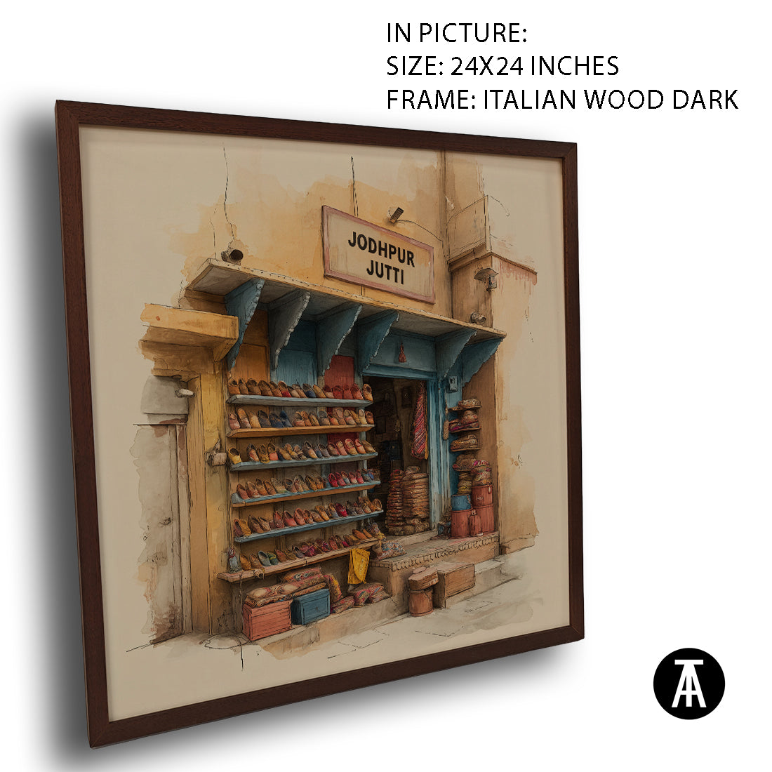 Artwork in Dark Wood Frame