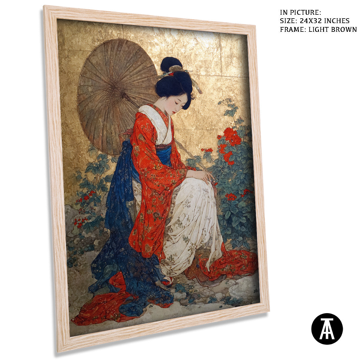 Artwork in Dark Brown Frame