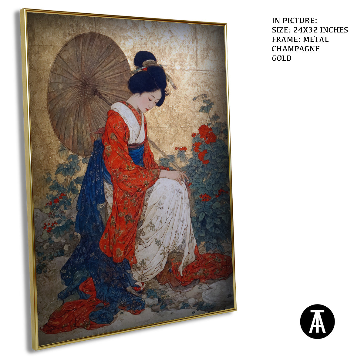 Artwork in Light Brown Frame