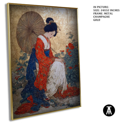 Artwork in Light Brown Frame