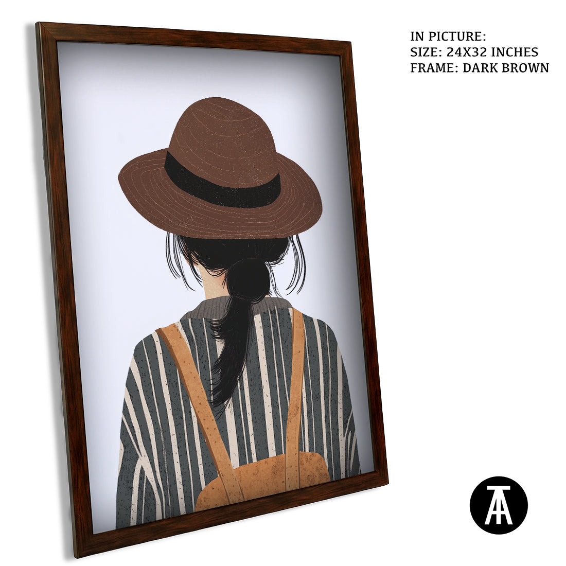 Sample Artwork in Dark Brown Frame