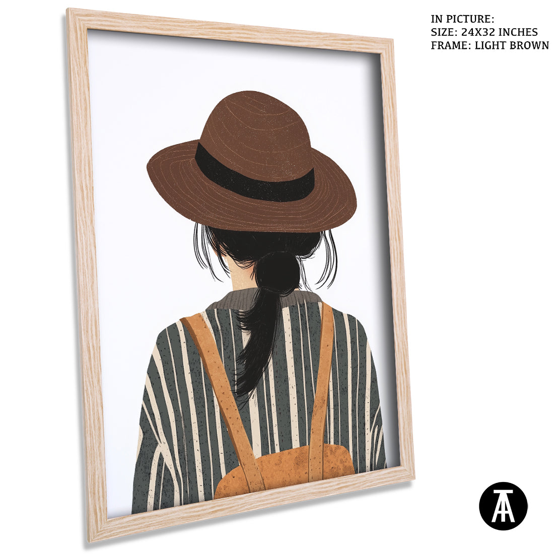 Sample Artwork in Light Brown Frame