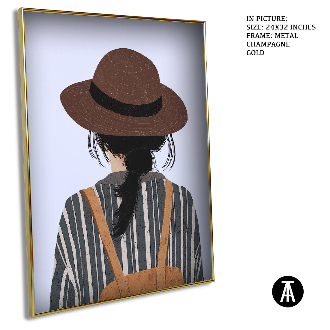 Sample Artwork in Champagne gold Metal Frame