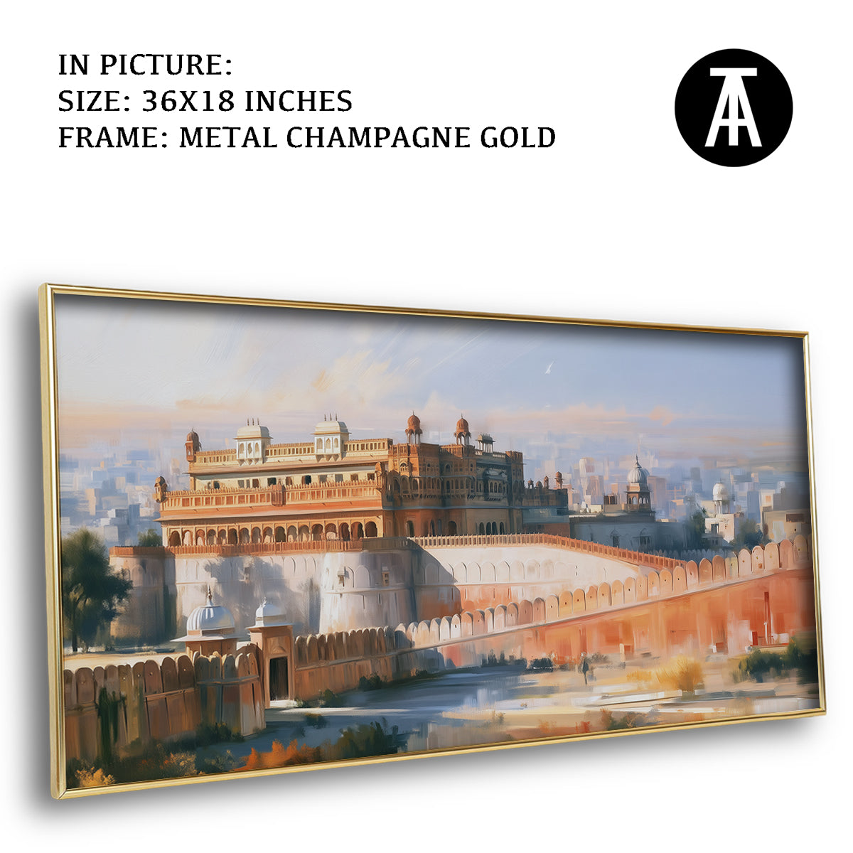 Artwork in Metal Champagne Gold Frame