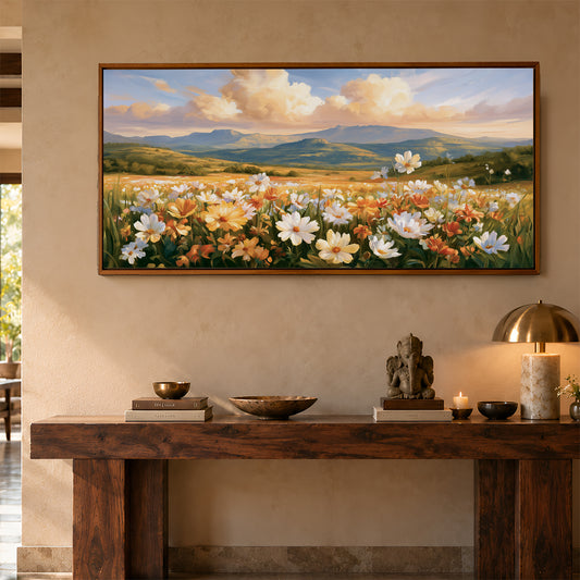 Panoramic Indian Painting in a Lifestyle Setting