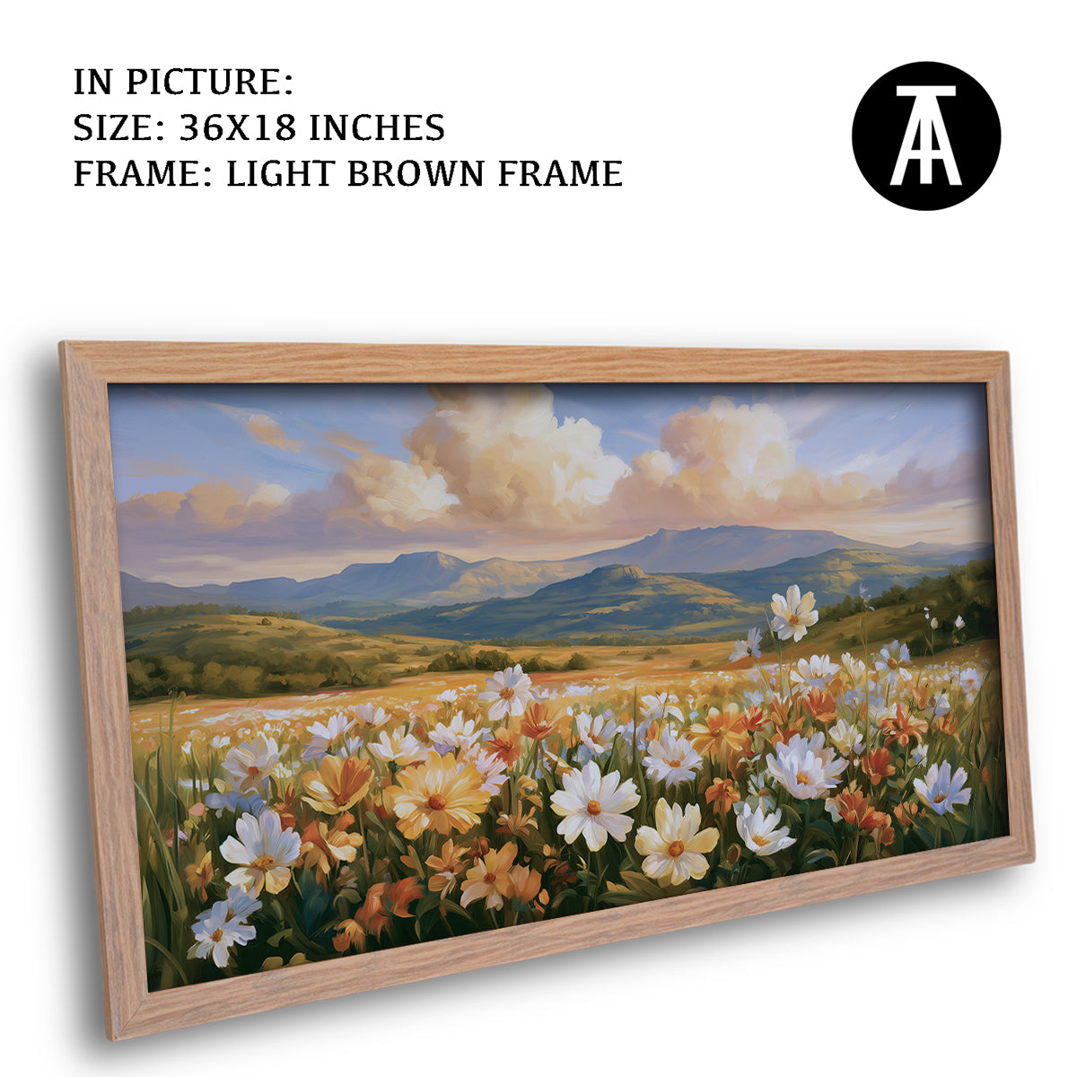 Artwork in Light Brown Frame