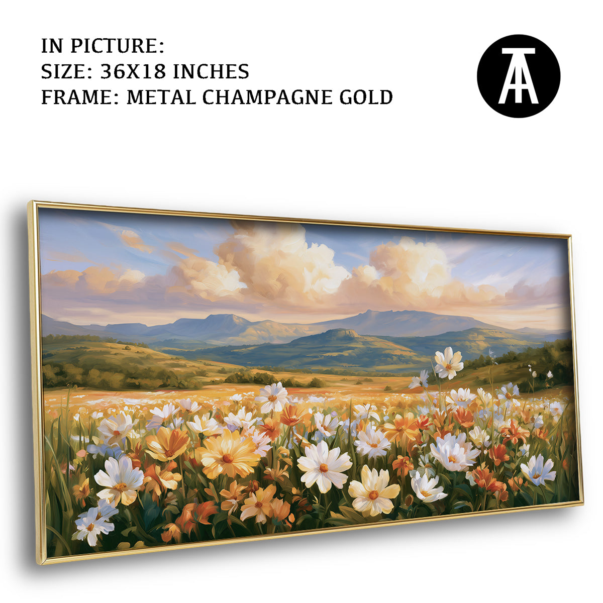 Artwork in Metal Champagne Gold Frame