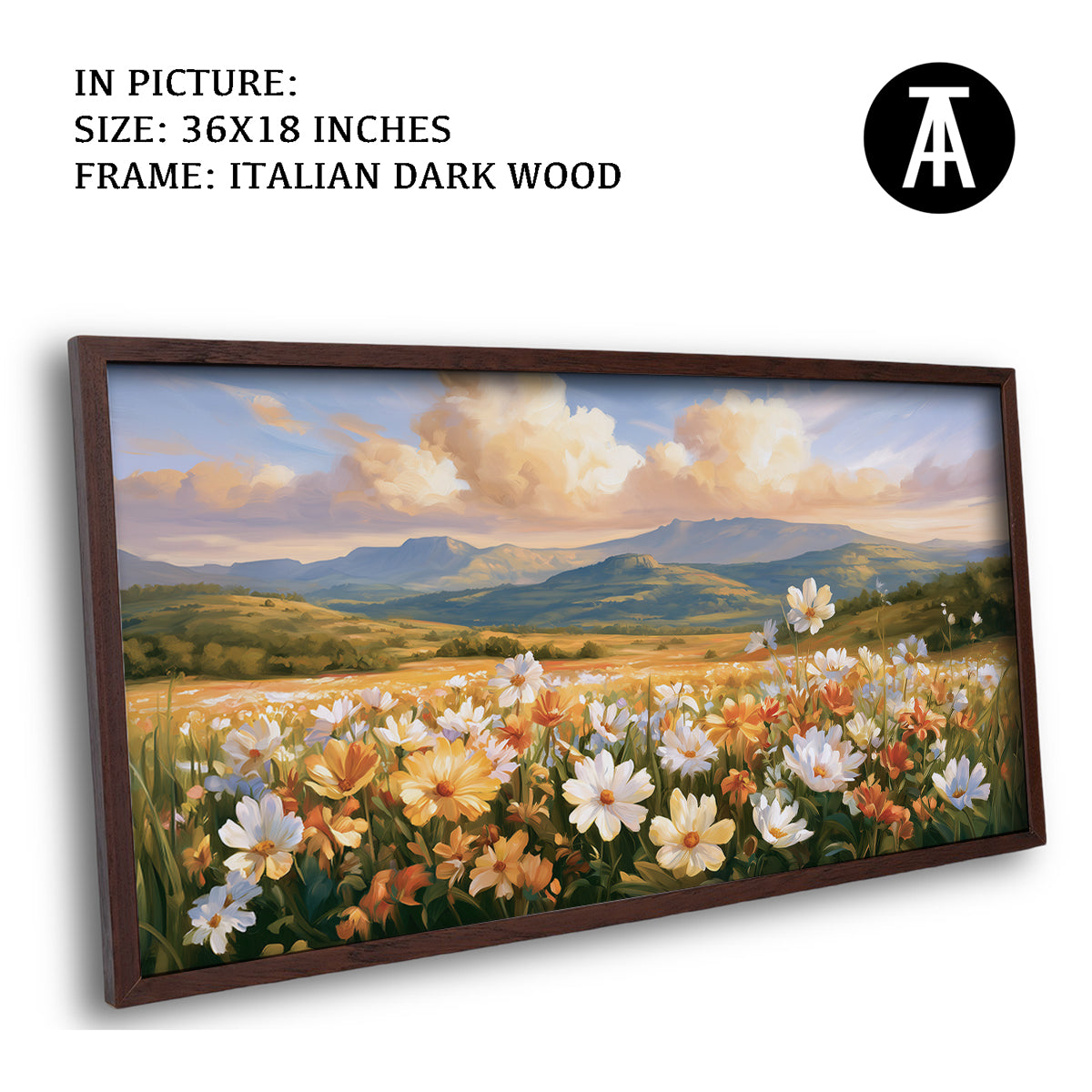 Artwork in Dark Wood Frame