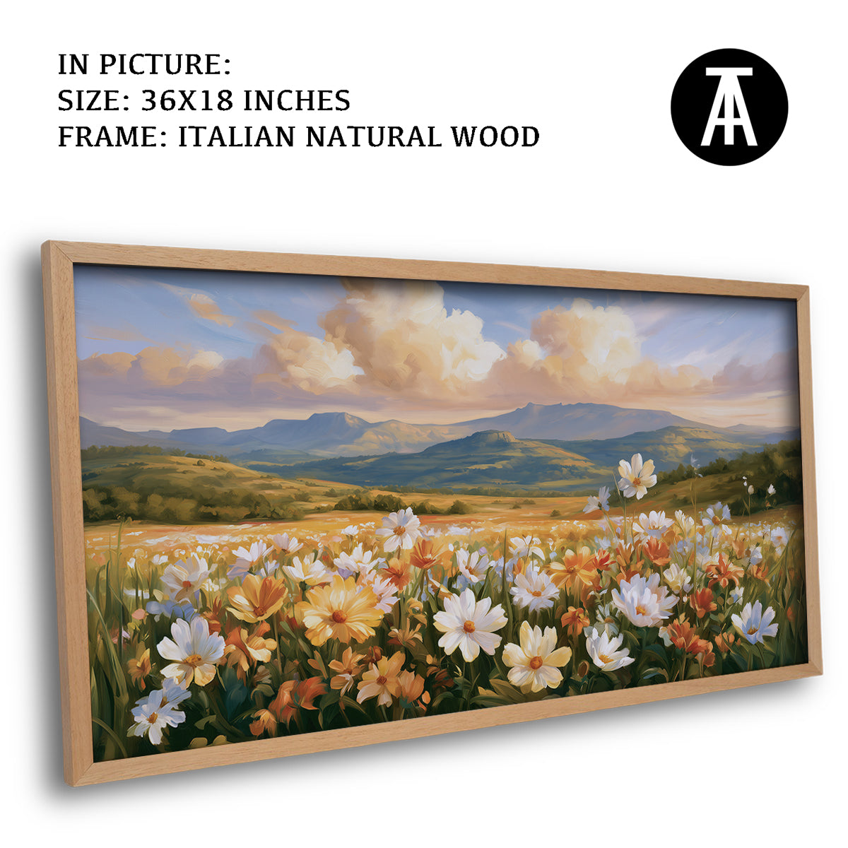 Artwork in Natural Wood Frame