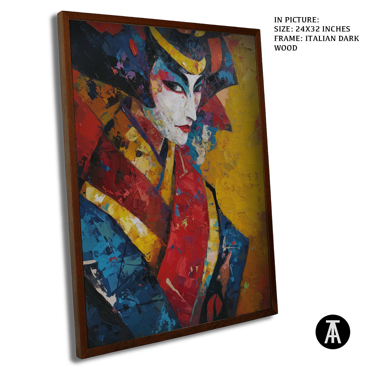 Artwork in Dark Wood Frame