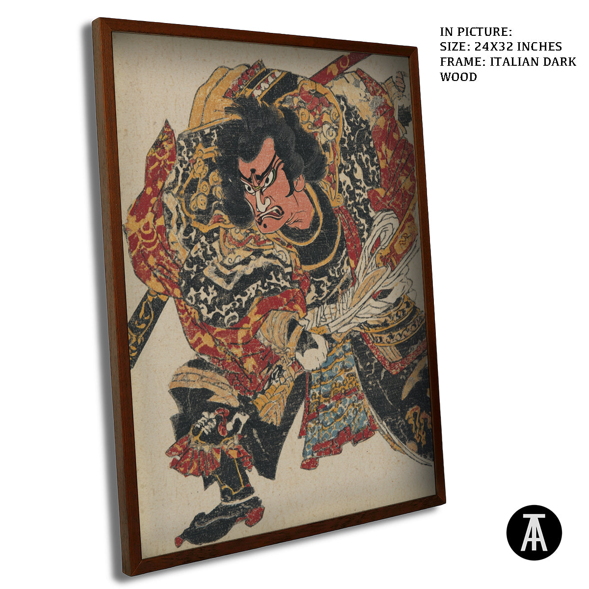 Artwork in Dark Wood Frame