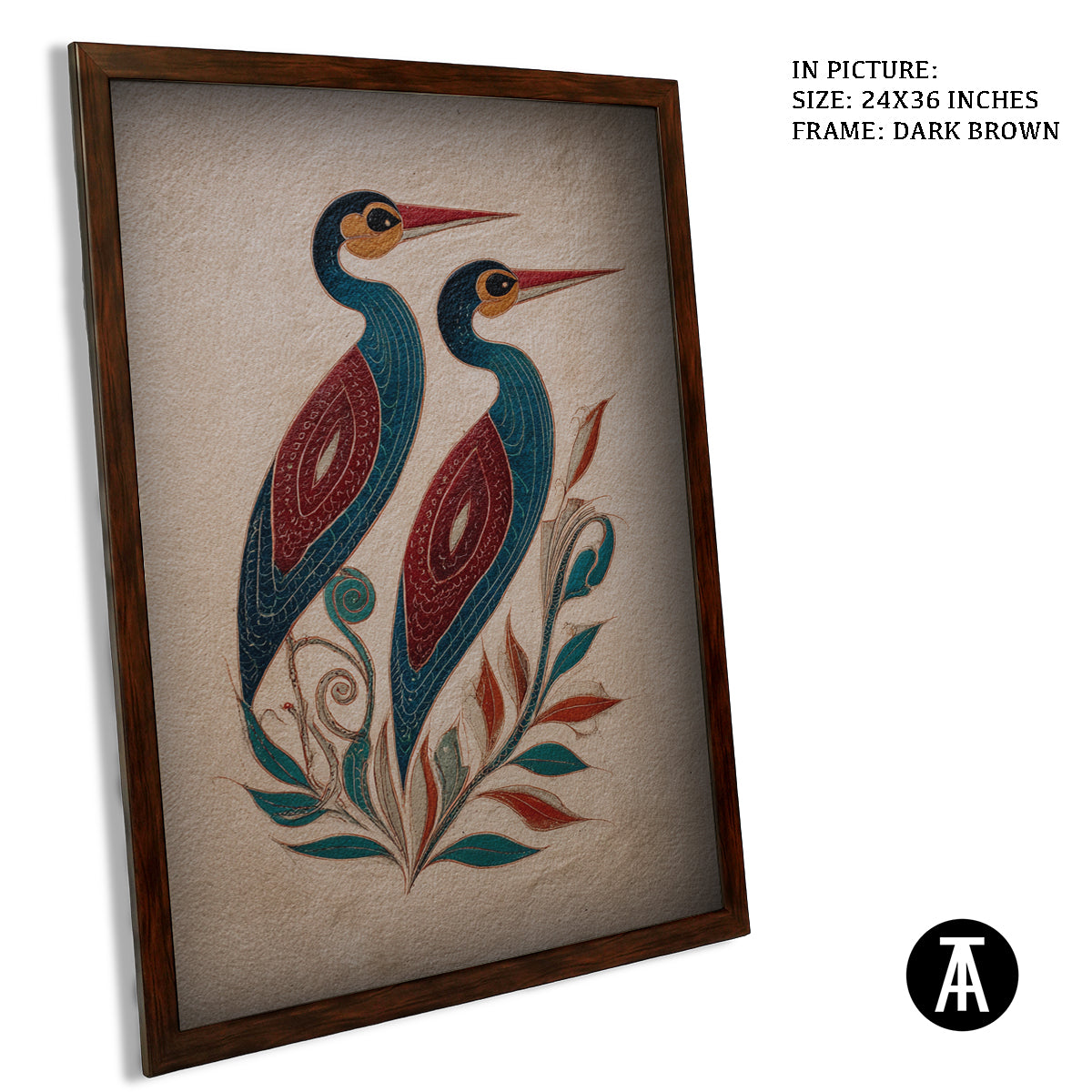 Artwork in Dark Brown Frame