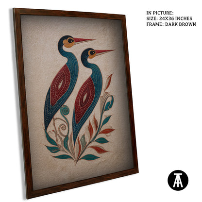 Artwork in Dark Brown Frame